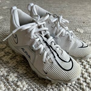Kids Nike Alpha White and Black Baseball Cleats